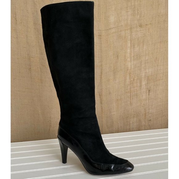 Diane Von Furstenberg Black Suede Knee High Boots 9.5 - Picture 11 of 11
